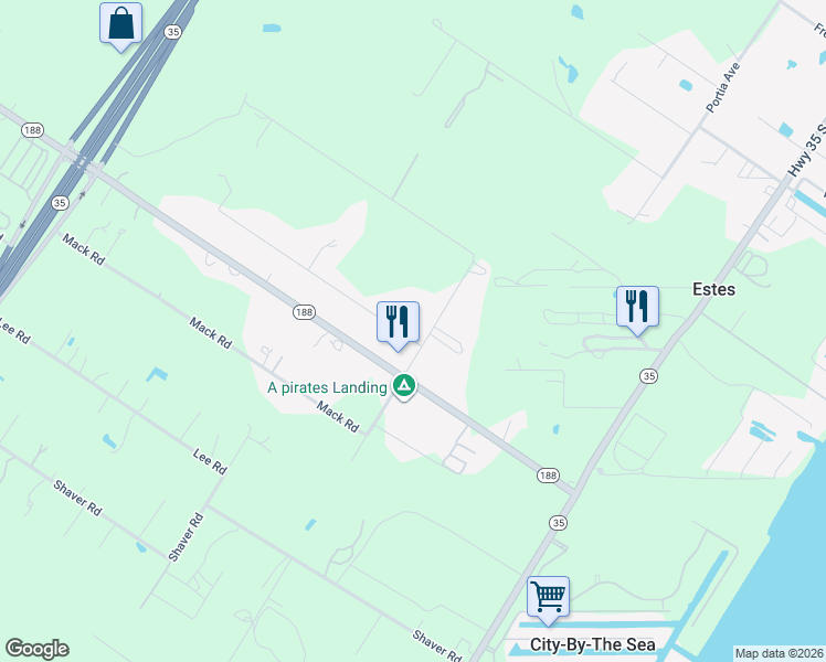 map of restaurants, bars, coffee shops, grocery stores, and more near 133 North Walker Road in Rockport