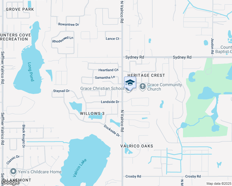 map of restaurants, bars, coffee shops, grocery stores, and more near 2017 Rudder Drive in Valrico
