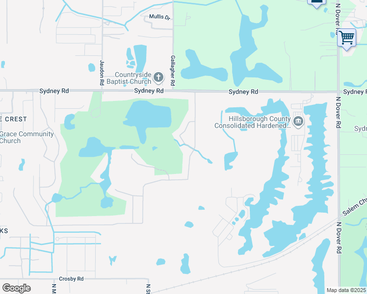map of restaurants, bars, coffee shops, grocery stores, and more near 3037 Gem Luster Court in Valrico