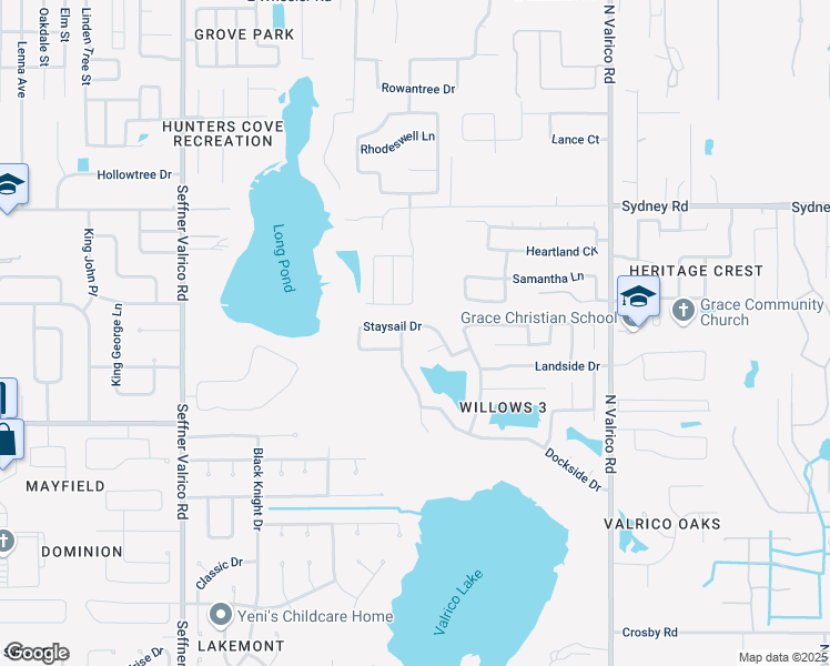 map of restaurants, bars, coffee shops, grocery stores, and more near 1810 Staysail Drive in Valrico