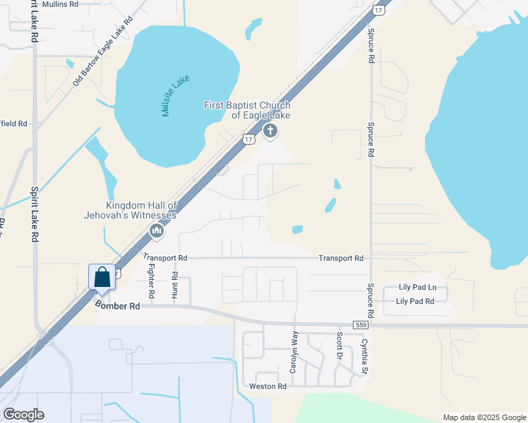 map of restaurants, bars, coffee shops, grocery stores, and more near 4995 San Heath Road in Bartow