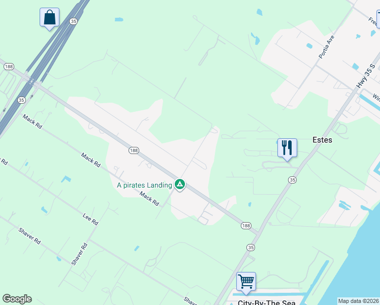 map of restaurants, bars, coffee shops, grocery stores, and more near 133 North Walker Road in Rockport