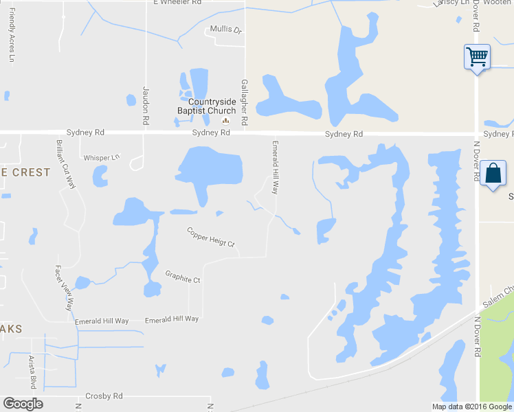 map of restaurants, bars, coffee shops, grocery stores, and more near 3033 Gem Luster Court in Valrico