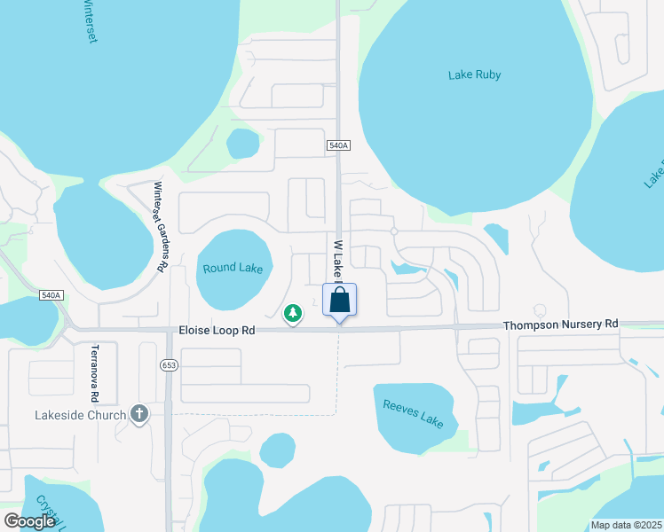 map of restaurants, bars, coffee shops, grocery stores, and more near 4639 Mandolin Loop in Winter Haven