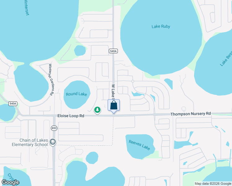 map of restaurants, bars, coffee shops, grocery stores, and more near 4639 Mandolin Loop in Winter Haven