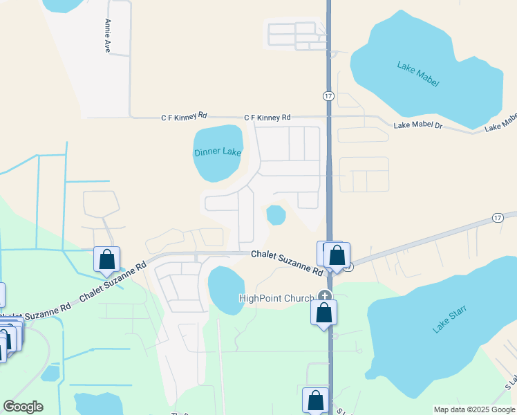 map of restaurants, bars, coffee shops, grocery stores, and more near 4340 Dinner Lake Drive in Lake Wales