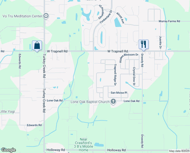 map of restaurants, bars, coffee shops, grocery stores, and more near 3607 Trapnell Grove Loop in Plant City