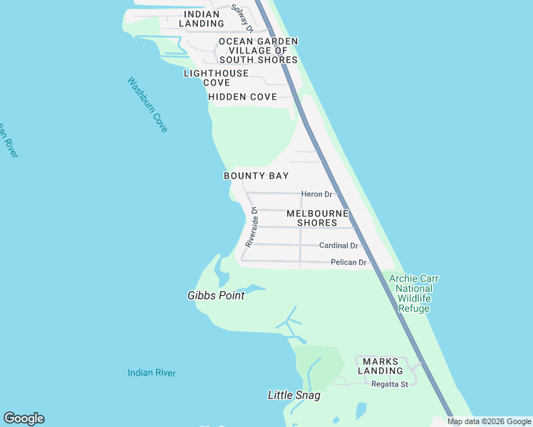 map of restaurants, bars, coffee shops, grocery stores, and more near 285 Ibis Drive in Melbourne Beach