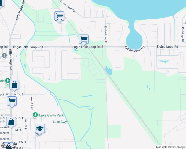 map of restaurants, bars, coffee shops, grocery stores, and more near 400 East Eagle Lake Loop Road in Winter Haven