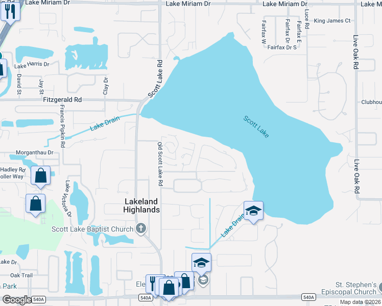 map of restaurants, bars, coffee shops, grocery stores, and more near 8 El Recodo in Lakeland