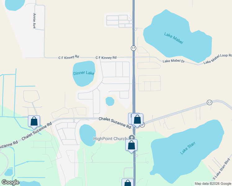 map of restaurants, bars, coffee shops, grocery stores, and more near 326 Dinner Lake Way in Lake Wales