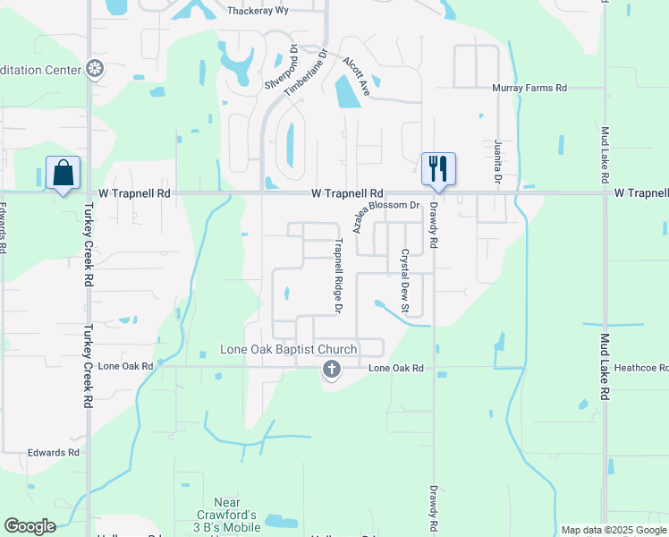 map of restaurants, bars, coffee shops, grocery stores, and more near 3515 Trapnell Ridge Drive in Plant City