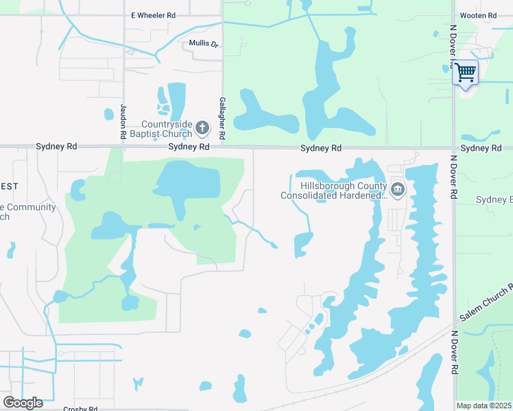 map of restaurants, bars, coffee shops, grocery stores, and more near 1519 Emerald Hill Way in Valrico