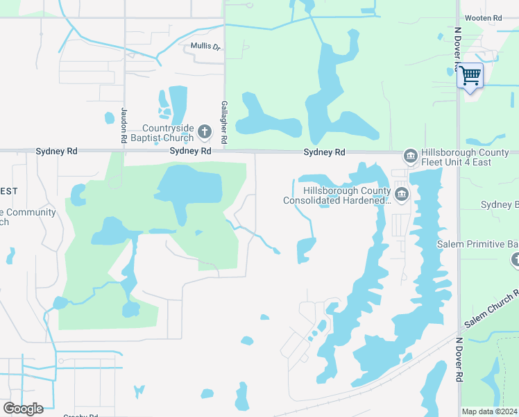 map of restaurants, bars, coffee shops, grocery stores, and more near 1521 Emerald Hill Way in Valrico
