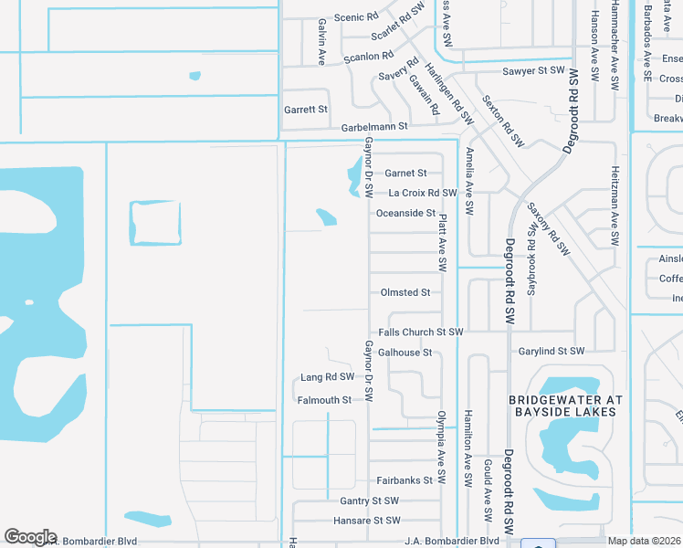 map of restaurants, bars, coffee shops, grocery stores, and more near 1415 Gaynor Drive Southwest in Palm Bay