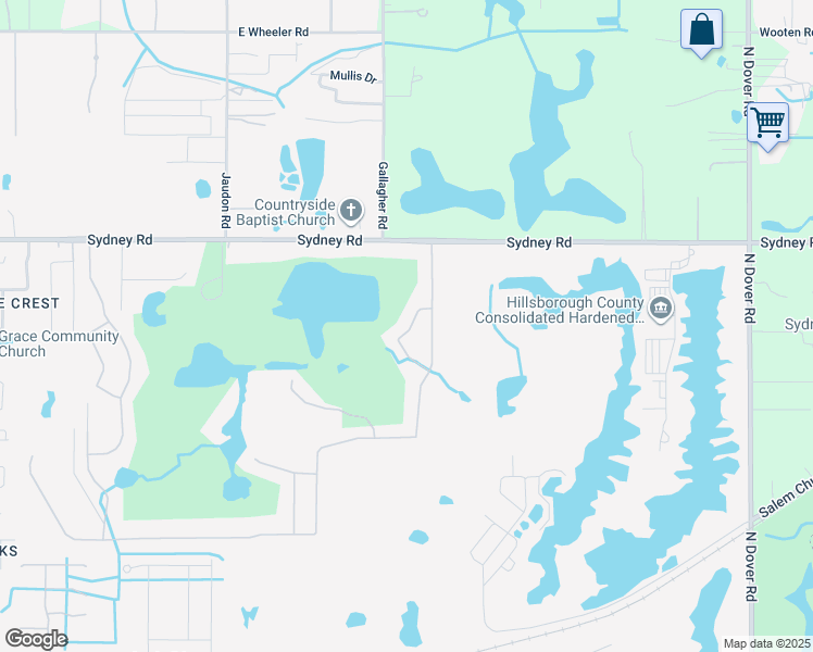 map of restaurants, bars, coffee shops, grocery stores, and more near 3017 Gem Luster Court in Valrico
