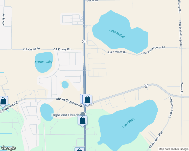 map of restaurants, bars, coffee shops, grocery stores, and more near 201 Brookshire Drive in Lake Wales