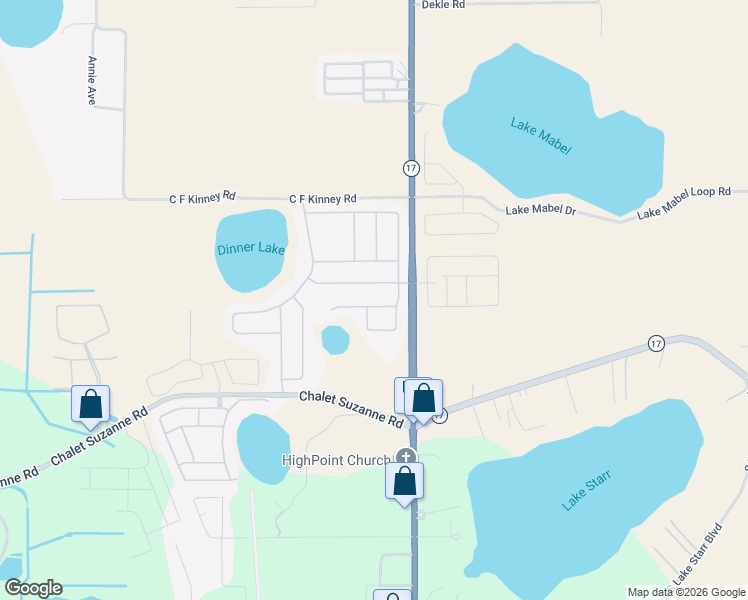 map of restaurants, bars, coffee shops, grocery stores, and more near 128 Dinner Lake Avenue in Lake Wales
