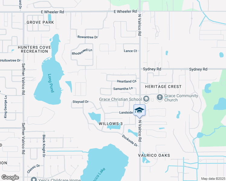 map of restaurants, bars, coffee shops, grocery stores, and more near 1949 Samantha Lane in Valrico