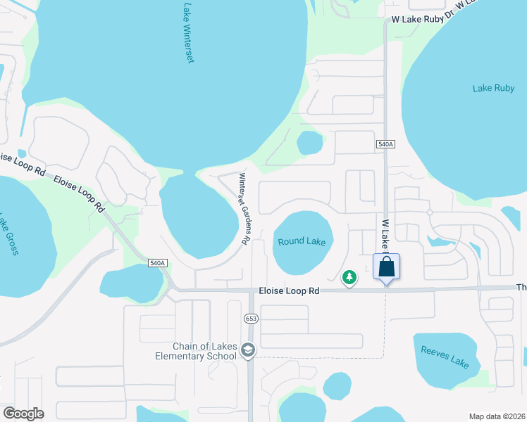 map of restaurants, bars, coffee shops, grocery stores, and more near 4382 Mandolin Boulevard in Winter Haven