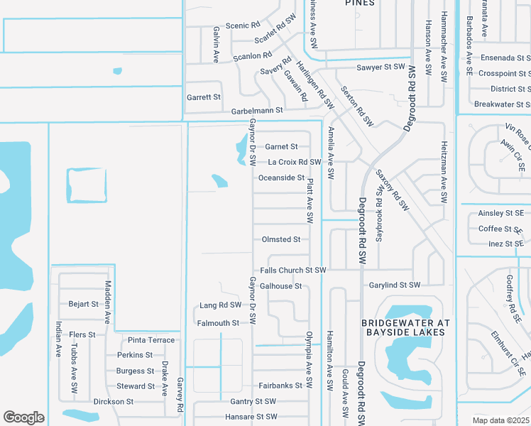 map of restaurants, bars, coffee shops, grocery stores, and more near 482 Oakleaf Street Southwest in Palm Bay