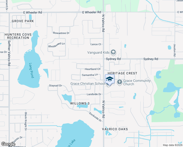 map of restaurants, bars, coffee shops, grocery stores, and more near 2018 Samantha Lane in Valrico