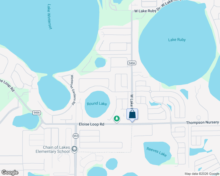 map of restaurants, bars, coffee shops, grocery stores, and more near 4569 Mandolin Boulevard in Winter Haven