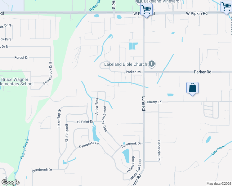 map of restaurants, bars, coffee shops, grocery stores, and more near 5555 Lunn Road in Lakeland