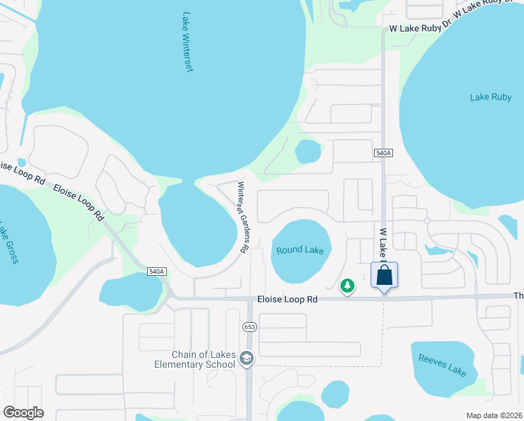 map of restaurants, bars, coffee shops, grocery stores, and more near 4382 Mandolin Boulevard in Winter Haven