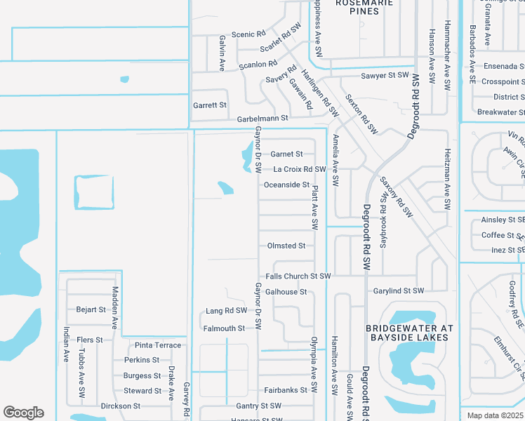 map of restaurants, bars, coffee shops, grocery stores, and more near 482 Oakleaf Street Southwest in Palm Bay