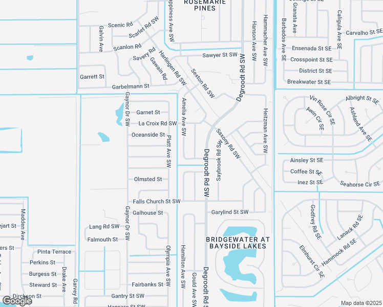 map of restaurants, bars, coffee shops, grocery stores, and more near 366 Harmon Street in Palm Bay