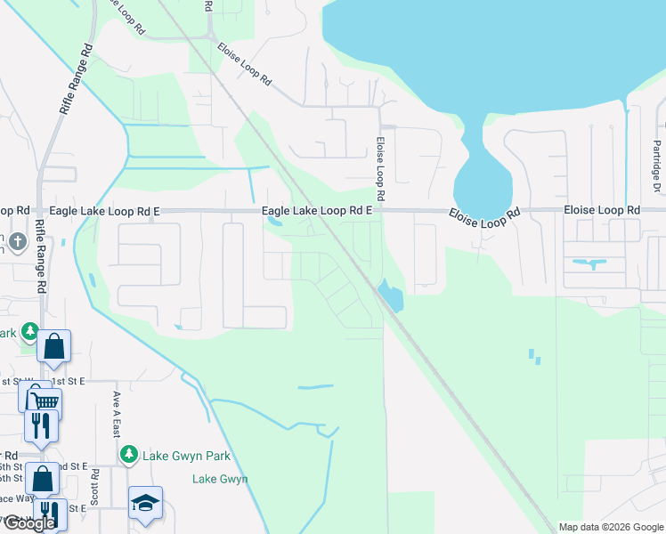 map of restaurants, bars, coffee shops, grocery stores, and more near 400 East Eagle Lake Loop Road in Winter Haven