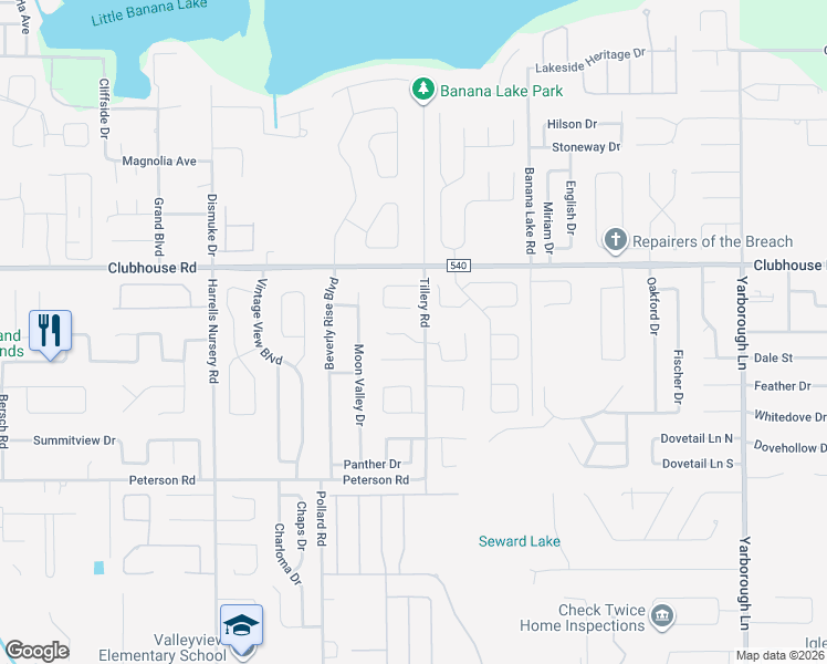 map of restaurants, bars, coffee shops, grocery stores, and more near 3231 Summerland Hills Court in Lakeland