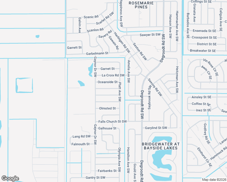 map of restaurants, bars, coffee shops, grocery stores, and more near 435 Lackland Street Southwest in Palm Bay