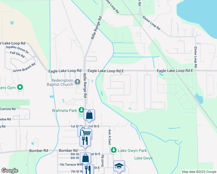 map of restaurants, bars, coffee shops, grocery stores, and more near 200 Majestic Gardens Lane in Winter Haven