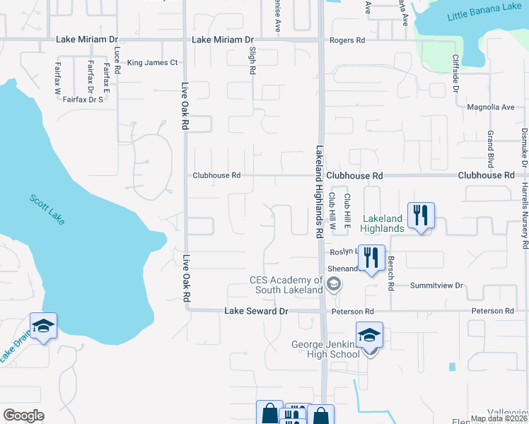 map of restaurants, bars, coffee shops, grocery stores, and more near 5518 Emerald Ridge Boulevard in Lakeland