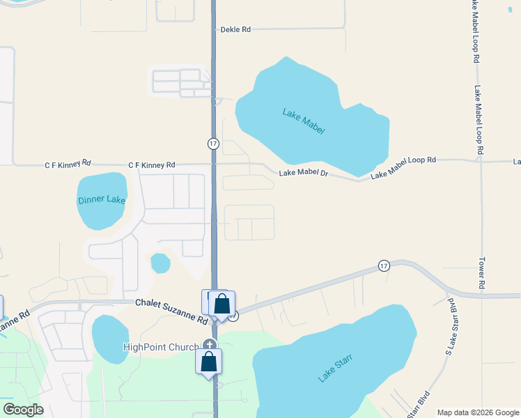 map of restaurants, bars, coffee shops, grocery stores, and more near 201 Brookshire Drive in Lake Wales