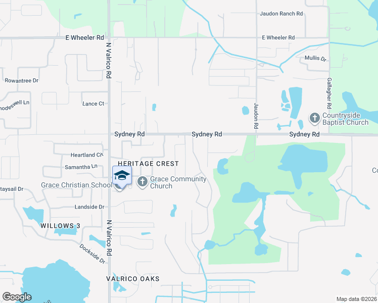 map of restaurants, bars, coffee shops, grocery stores, and more near 1616 Brilliant Cut Way in Valrico
