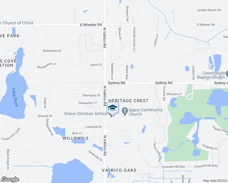 map of restaurants, bars, coffee shops, grocery stores, and more near 1507 Rolling Meadow Drive in Valrico