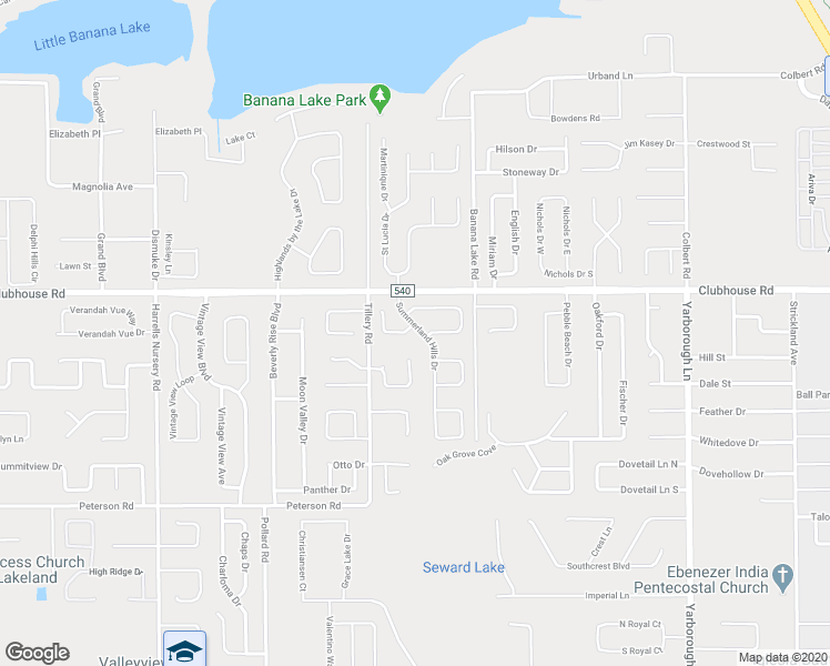 map of restaurants, bars, coffee shops, grocery stores, and more near 3271 Summerland Hills Court in Lakeland