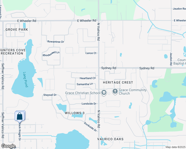 map of restaurants, bars, coffee shops, grocery stores, and more near 1908 Heartland Circle in Valrico