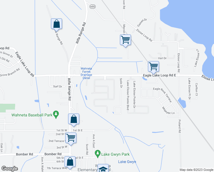 map of restaurants, bars, coffee shops, grocery stores, and more near 237 Majestic Gardens Lane in Winter Haven
