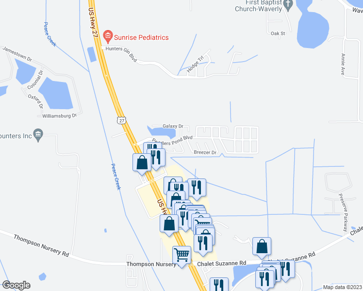 map of restaurants, bars, coffee shops, grocery stores, and more near 4798 Schwinn Drive in Lake Wales