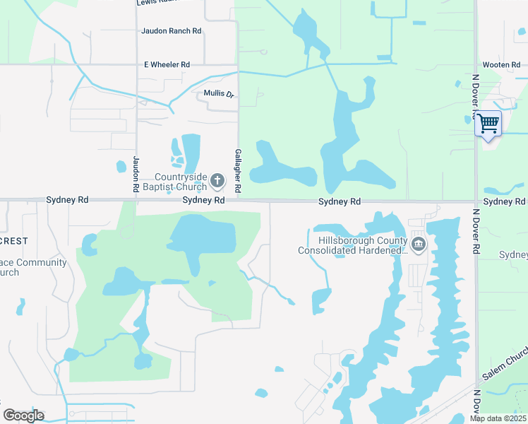 map of restaurants, bars, coffee shops, grocery stores, and more near 1628 Emerald Hill Way in Valrico