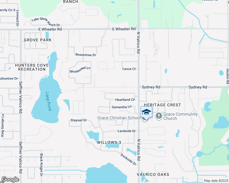 map of restaurants, bars, coffee shops, grocery stores, and more near 1601 Acorn Leaf Court in Valrico