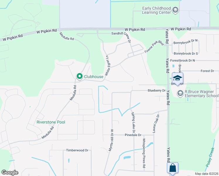 map of restaurants, bars, coffee shops, grocery stores, and more near 3768 Peregrine Way in Lakeland
