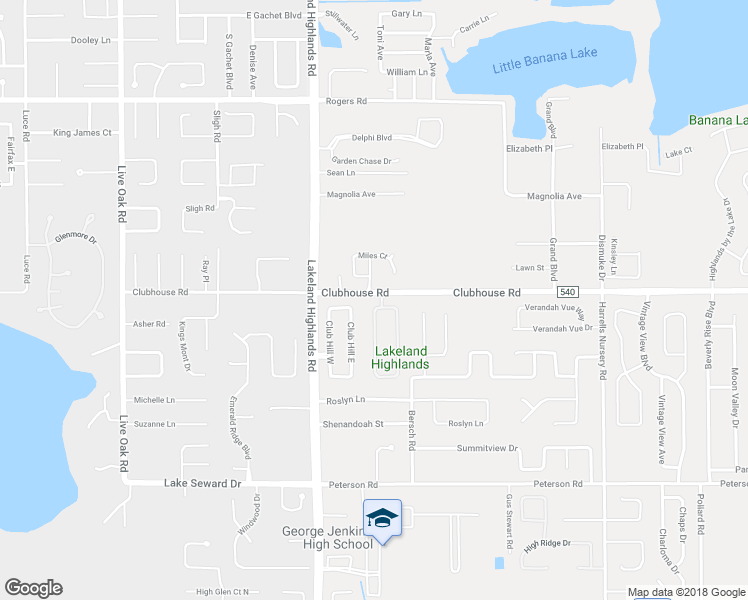 map of restaurants, bars, coffee shops, grocery stores, and more near 5411 Highlands Vista Circle in Lakeland