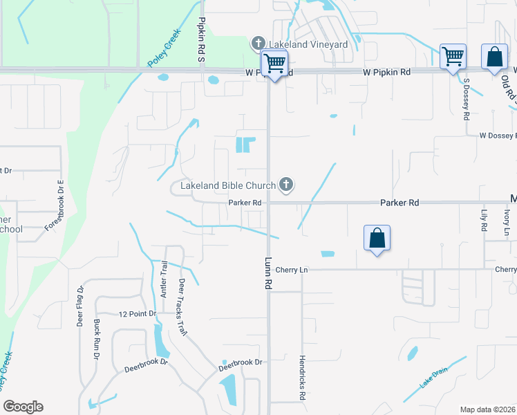 map of restaurants, bars, coffee shops, grocery stores, and more near 5347 Lunn Road in Lakeland