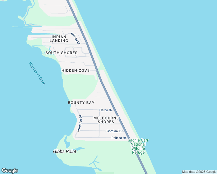 map of restaurants, bars, coffee shops, grocery stores, and more near 5745 South Highway A1A in Melbourne Beach