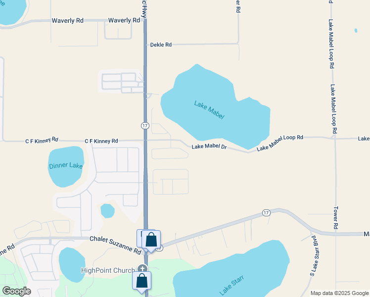 map of restaurants, bars, coffee shops, grocery stores, and more near 141 Brookshire Drive in Lake Wales